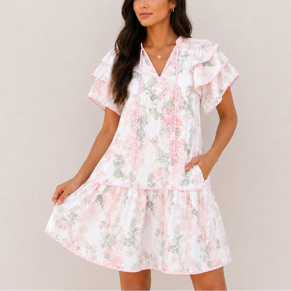 Blush Garden Whisper Ruffle Dress