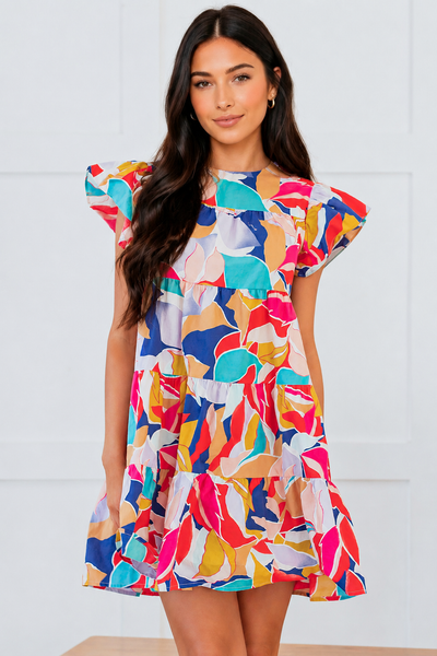 Carnival Breeze Tiered Babydoll Dress