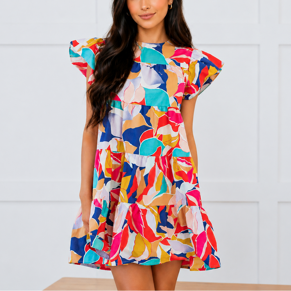 Carnival Breeze Tiered Babydoll Dress