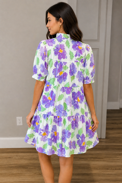 Lavender Muse Floral Babydoll Dress