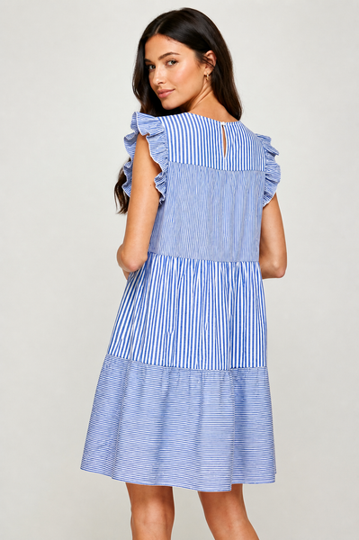 Seaside Stripe Ruffle Tier Dress