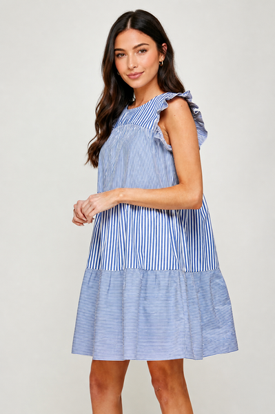 Seaside Stripe Ruffle Tier Dress