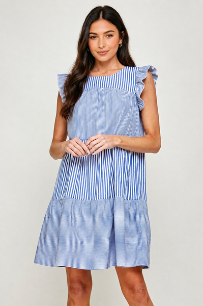 Seaside Stripe Ruffle Tier Dress
