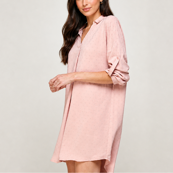 Everyday Breeze Swiss Dot Shirt Dress