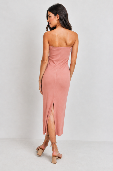 Sienna Sunset Strapless Midi Dress