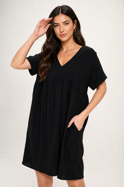 Breezy Haven Pocket Babydoll Dress