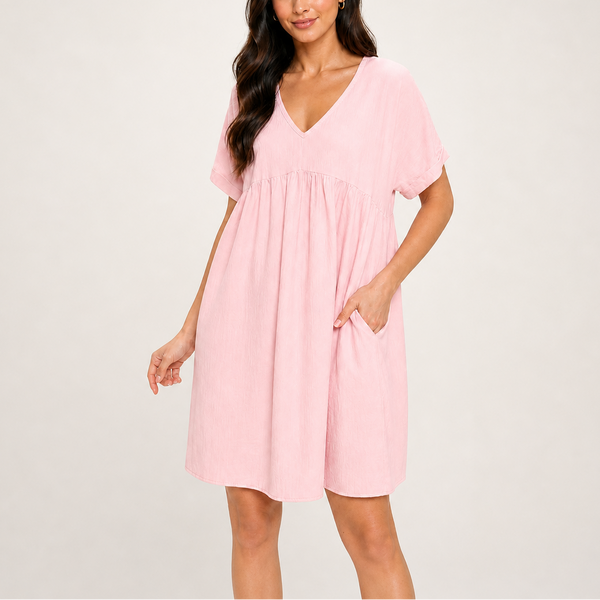 Breezy Haven Pocket Babydoll Dress