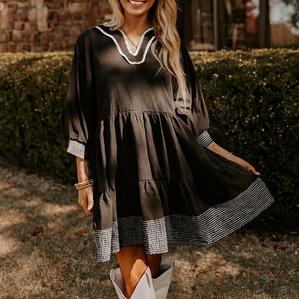 Twilight Contrast Tiered Dress