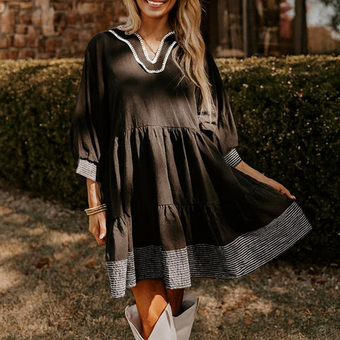 Twilight Contrast Tiered Dress