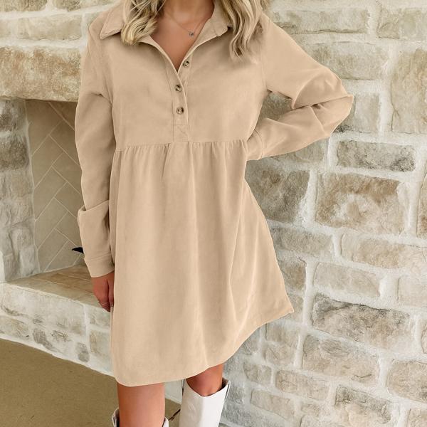 Sandstone Stroll Corduroy Dress