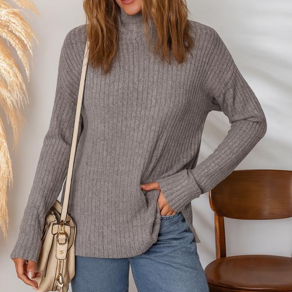 Cozy Mist Ribbed High Neck