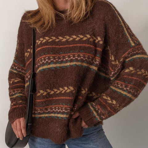 Cozy Fair Isle Fuzzy Knit Sweater