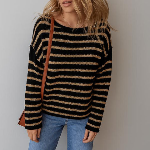 Timeless Striped Knit Pullover Sweater