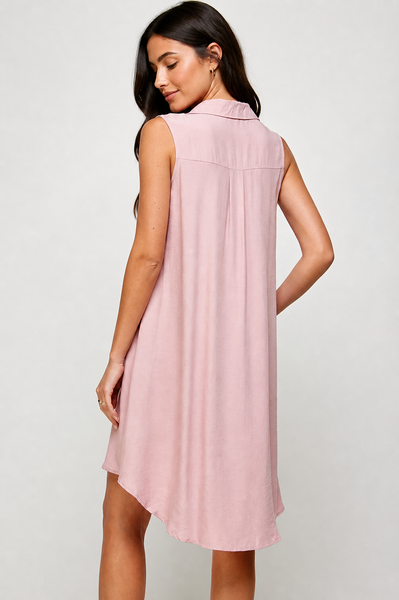 Blush Breeze Button-Down Shift Dress