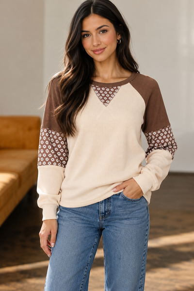 Harvest Meadow Raglan Thermal Top