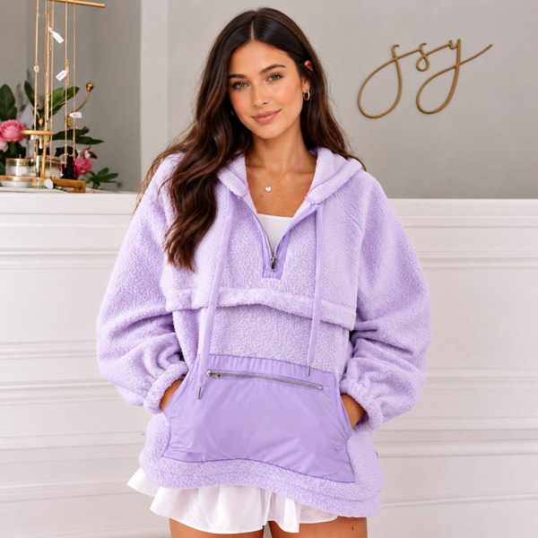 Lavender Cloud Half-Zip Hoodie