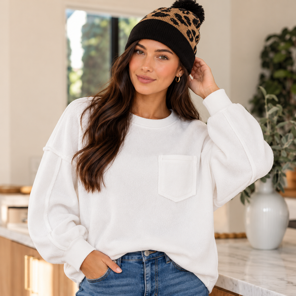 Wild Thing Leopard Pom Beanie