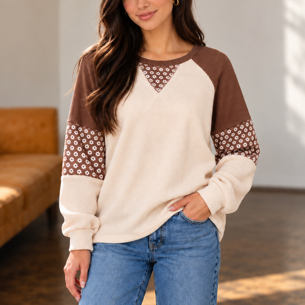 Harvest Meadow Raglan Thermal Top
