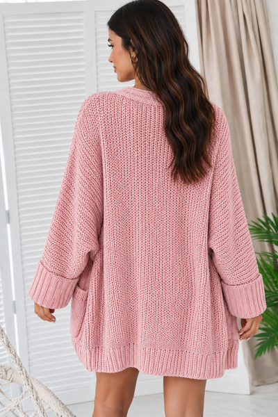 Blushing Rose Open-Knit Cardigan