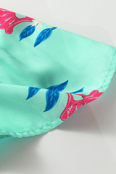 Turquoise Lotus Charm Midi Dress