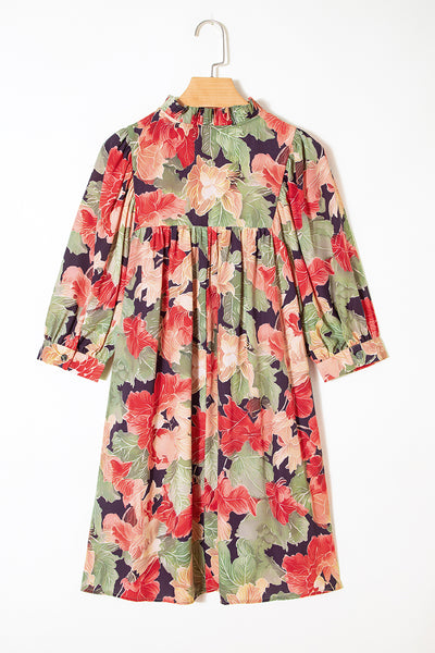Botanical Bloom Ruffle Mini Dress