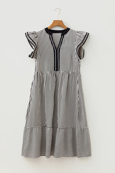 Breton Ruffle Breeze Midi Dress