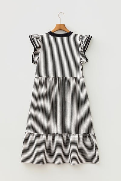 Breton Ruffle Breeze Midi Dress
