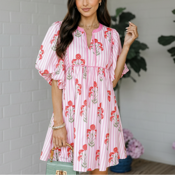 Blush Garden Stroll Babydoll Dress
