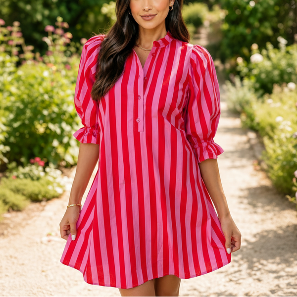 Pink Lemonade Lane Stripe Dress