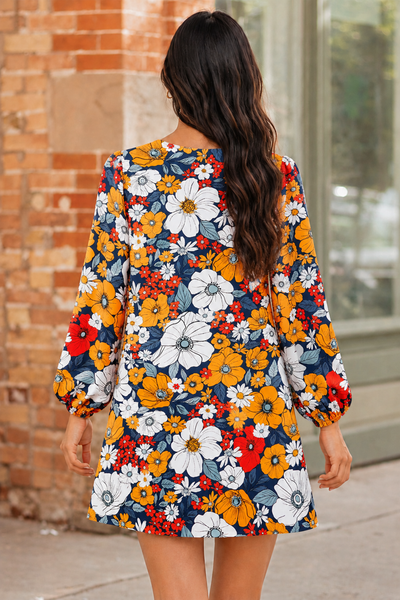 Bohemian Poppy Rainbow Mini Dress