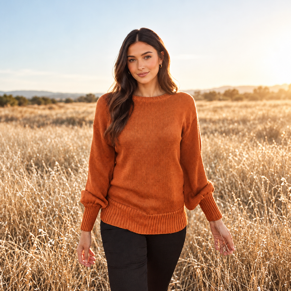 Autumn Ribbon-Back Knit Sweater