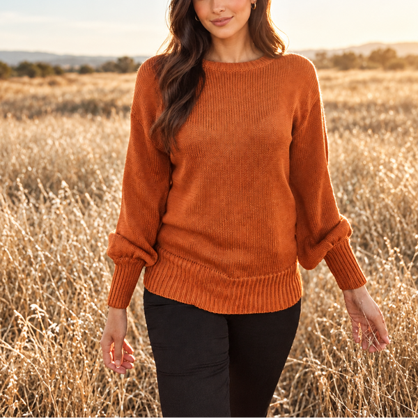 Autumn Ribbon-Back Knit Sweater