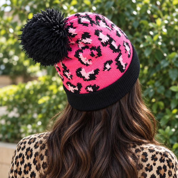 Wild Thing Leopard Pom Beanie