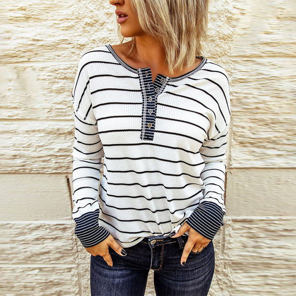 Weekend Stripe Henley Top