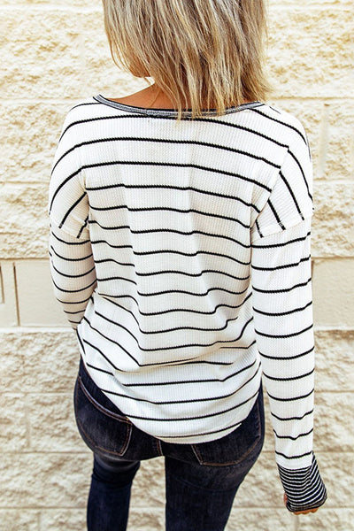 Weekend Stripe Henley Top