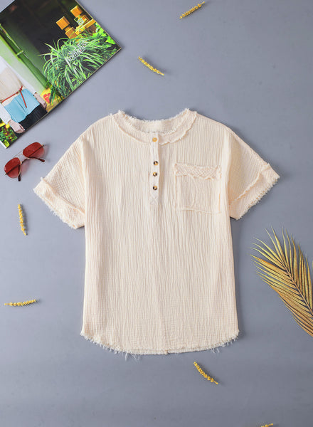 Sun-Kissed Gauze Pocket Top