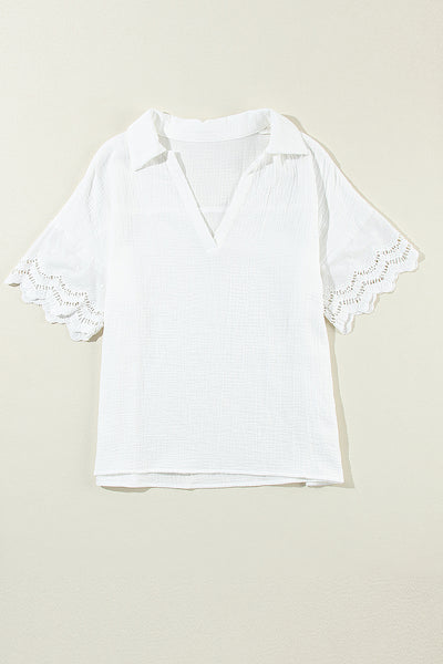 Lace Whisper Crinkle Blouse