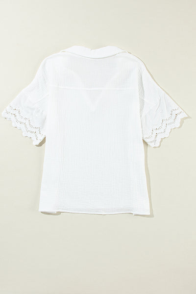 Lace Whisper Crinkle Blouse