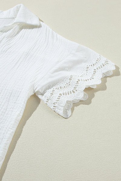 Lace Whisper Crinkle Blouse