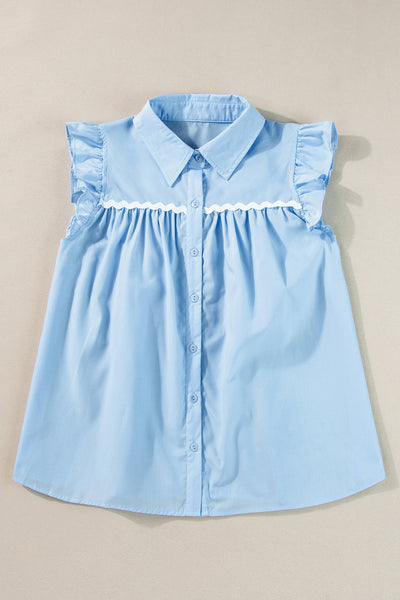 Baby Blue Ric-Rac Ruffle Blouse