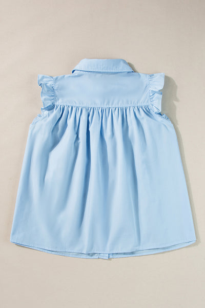 Baby Blue Ric-Rac Ruffle Blouse