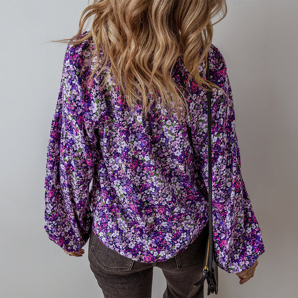 Violet Bloom Tassel Blouse
