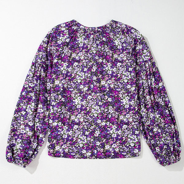 Violet Bloom Tassel Blouse