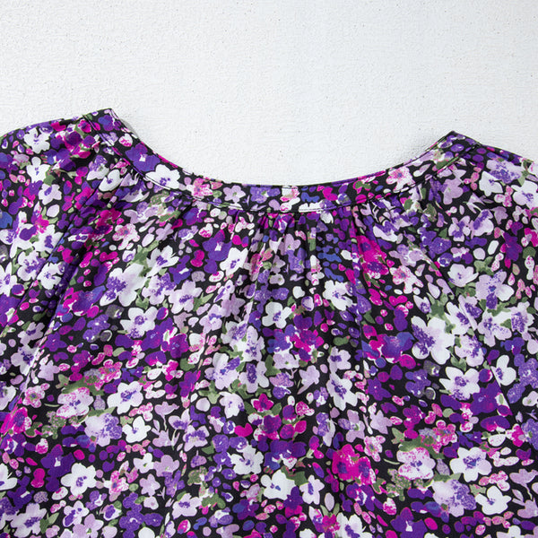 Violet Bloom Tassel Blouse
