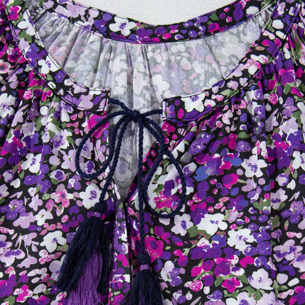 Violet Bloom Tassel Blouse
