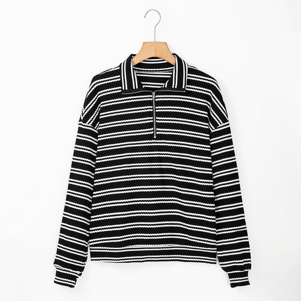 Midnight Stripe Half-Zip Pullover