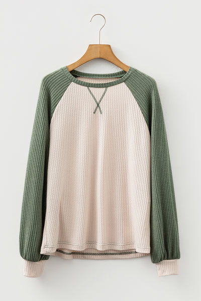 Evergreen Breeze Waffle Knit Top
