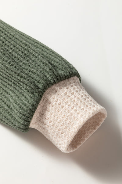 Evergreen Breeze Waffle Knit Top
