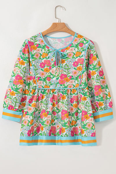 Meadow Glow Tie-Front Blouse