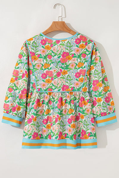 Meadow Glow Tie-Front Blouse